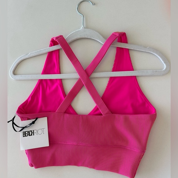 Beach Riot Fuchsia Ribbed Activewear Top - Picture 2 of 3